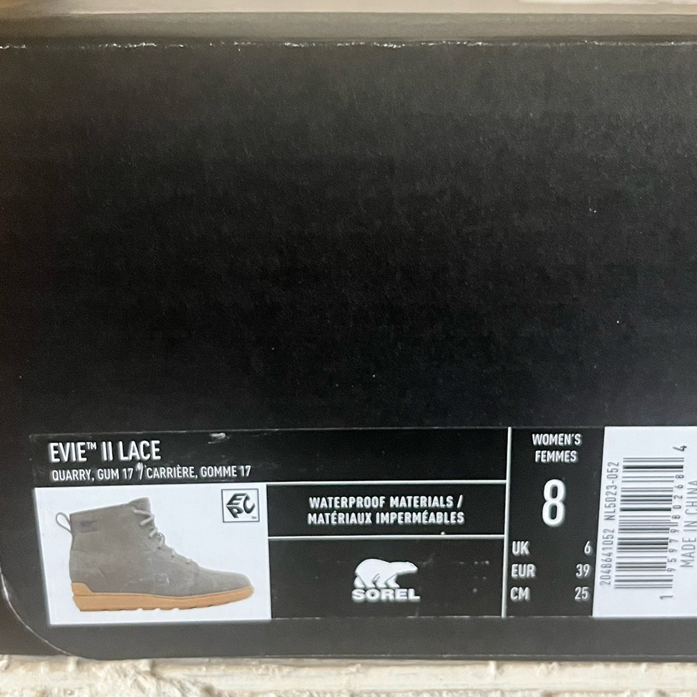 Sorel Evie II Lace in Quarry - Lace-Up Boots Size 8 - Picture 5 of 5